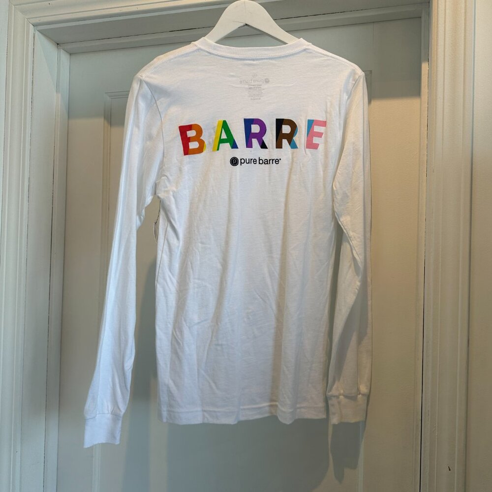 Pure Barre Rainbow Pride Logo Unisex Long Sleeve Tee